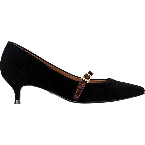 Women's Vionic Minnie Kitten Heel Shoe Black Tortoise Suede Sz 6 - Picture 5 of 11